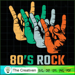 80s Rock - 80s Rock Hand Vintage SVG, Vintage 80s SVG, Old Style SVG