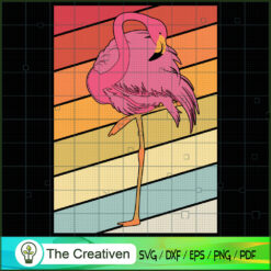 Vintage Flamingo Retro Graph SVG Cut File for Cricut