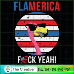 4th of July Flamingo America SVG Cut File for Cricut