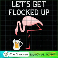 Flamingo Drinking Beer Funny SVG Cut File for Cricut