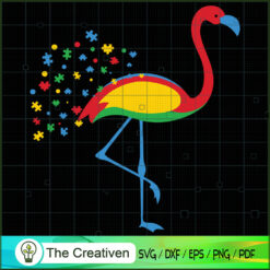 Flamingo Puzzle Pieces Autis SVG Cut File for Cricut