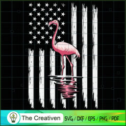 Flamingo American Flag 4th of July SVG, Animal Lover SVG, Flamingo SVG