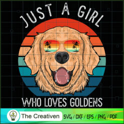 Girl Who Loves Golden Retrie SVG Cut File for Cricut
