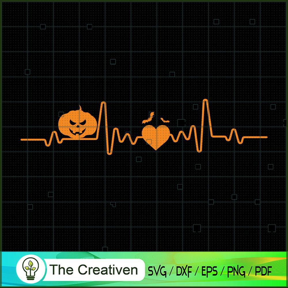 Halloween Heartbeat and Bat SVG Cut File for Cricut & Silhouette 1 Halloween Heartbeat and Bat SVG Cut File for Cricut & Silhouette