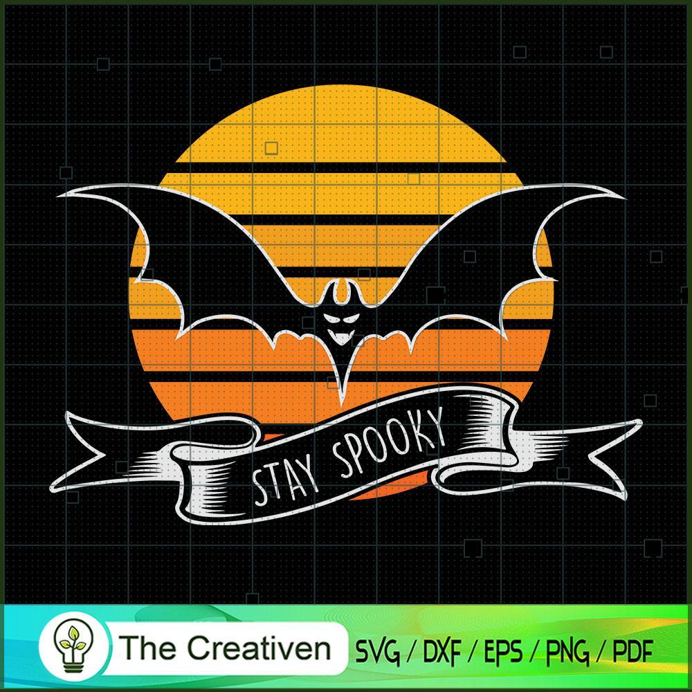 Stay Spooky Halloween Bat Vintage SVG Cut File for Cricut & Silhouette 1 Stay Spooky Halloween Bat Vintage SVG Cut File for Cricut & Silhouette