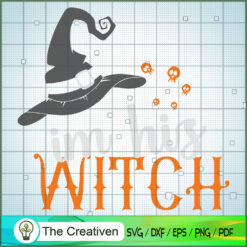 I'm His Witch Halloween Witch Hat SVG Cut File for Cricut & Silhouette