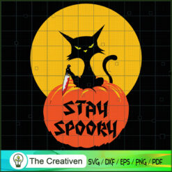 Funny Cat with Nife Halloween Spooky SVG, Spooky SVG, Halloween SVG