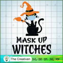 Mask Up Witches Funny Cat Ma SVG Cut File for Cricut