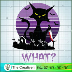 Funny Cat Halloween with Kni SVG Cut File for Cricut