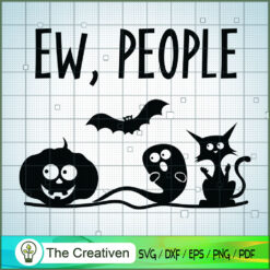 Ew People Funny Cat Pumpkin  SVG Cut File for Cricut