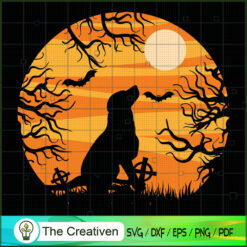 Lonely Dog Halloween Vintage SVG Cut File for Cricut