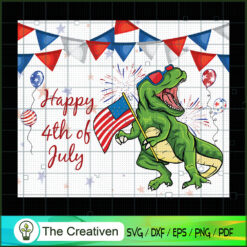Patriotic Dinosaur SVG Cut File for Cricut & Silhouette