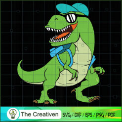 Back to School T-rex SVG Cut File for Cricut & Silhouette