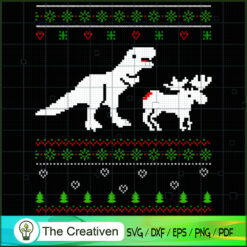 Ugly Christmas Dinosaur SVG Cut File for Cricut & Silh Design 14903