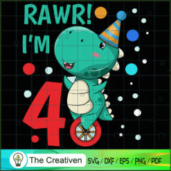 Rawr I'm 4 SVG Cut File for Cricut & Silhouette