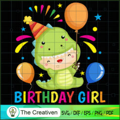 Birthday Girl Dinosaur SVG Cut File for Cricut & Silhouette