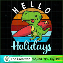 Dinosaur Hello Holidays SVG Cut File for Cricut & Silhouette
