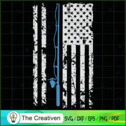 American Fishing Flag SVG Cut File for Cricut & Silhouette