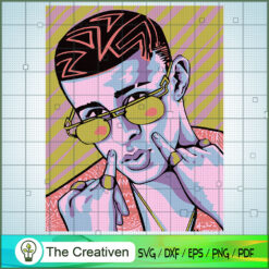 Bad Bunny Colorful SVG, Rapper SVG, Singer SVG