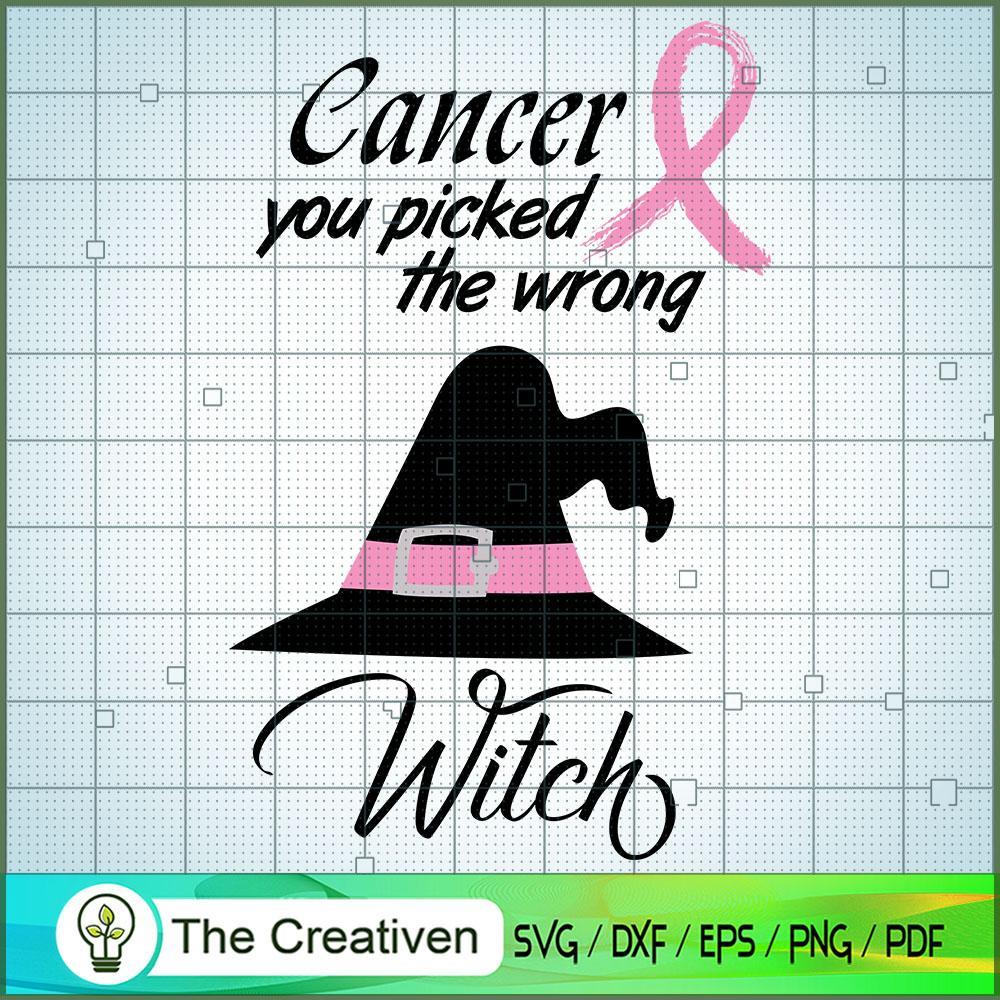 Cancer You Picked the Wrong Witch SVG Cut File for Cricut & Silhouette 1 Cancer You Picked the Wrong Witch SVG Cut File for Cricut & Silhouette