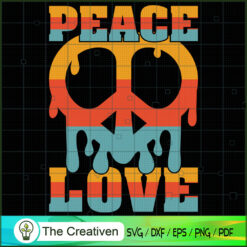 Hippie Peace Love Peace Sign SVG Cut File for Cricut