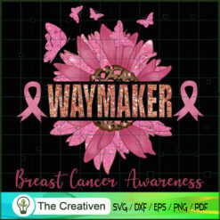 Breast Cancer Pink Sunflower SVG Cut File for Cricut & Silhouette