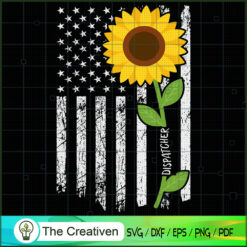 American Flag Dispatcher Sun SVG Cut File for Cricut