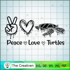 Peace Love Turtle SVG Cut File for Cricut & Silhouette