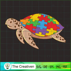 Autism Turtle Sea Tortoise SVG Cut File for Cricut & Silhouette