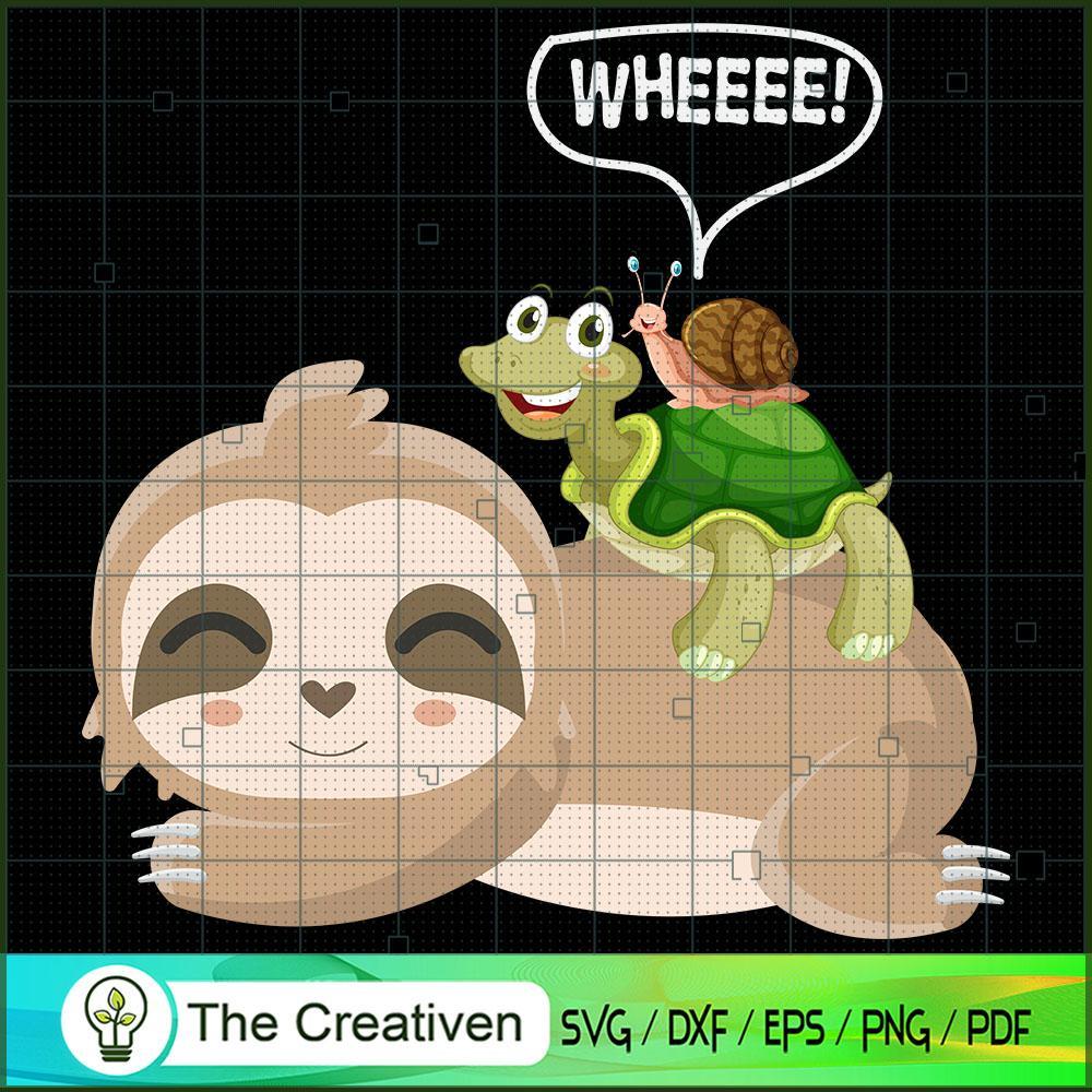 Funny Sloth Turtle and Snail SVG, Sloth SVG, Turtle SVG 1 Funny Sloth Turtle and Snail SVG, Sloth SVG, Turtle SVG