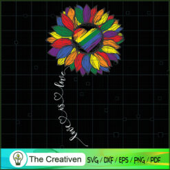Rainbow Sunflower Love is Lo SVG Cut File for Cricut