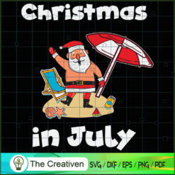 Christmas in July Santa Hawa SVG Cut File for Cricut
