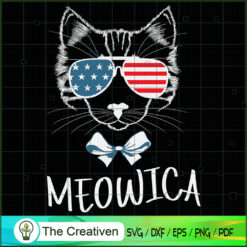 4th of July Meowica Kitty Ca SVG Cut File for Cricut