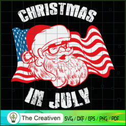 Retro Hipster Santa 4th of July SVG Cut File for Cricut & Silhouette