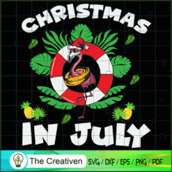Christmas in July Pink Flamingo SVG Cut File for Cricut & Silhouette