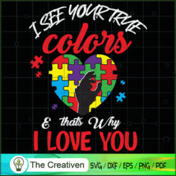 See True Colors Puzzle Autis SVG Cut File for Cricut