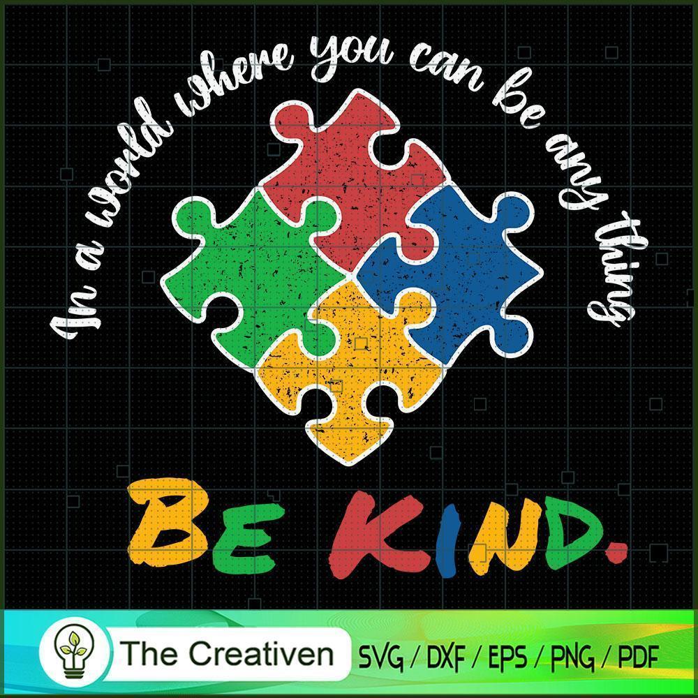 Be Kind Puzzle Autism Awareness SVG Cut File for Cricut & Silhouette 1 Be Kind Puzzle Autism Awareness SVG Cut File for Cricut & Silhouette