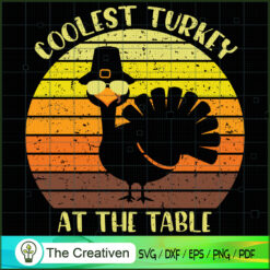 Thanksgiving Coolest Turkey  SVG Cut File for Cricut