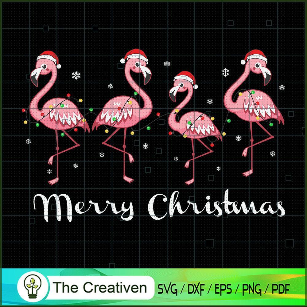 Pink Flamingo Merry Christmas SVG Cut File for Cricut & Silhouette 1 Pink Flamingo Merry Christmas SVG Cut File for Cricut & Silhouette