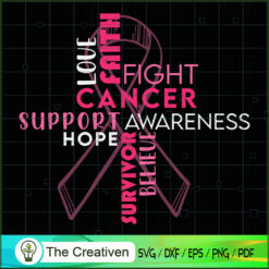 Breast Cancer Awareness Word SVG Cut File for Cricut