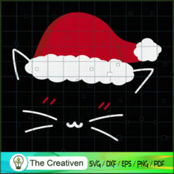 Cat Santa Hat Christmas Paja SVG Cut File for Cricut