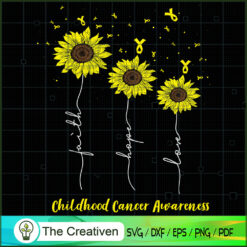 Sunflower Childhood Cancer A SVG Cut File for Cricut