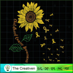 Flower Childhood Cancer Awar SVG Cut File for Cricut