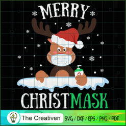 Quarantine Christmas Reindee SVG Cut File for Cricut