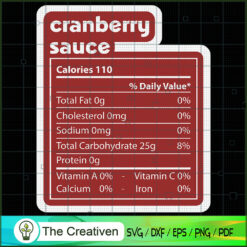 Cranberry Sauce Nutrition Ch SVG Cut File for Cricut