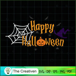 Happy Halloween Pumpkin Witch Hat SVG Cut File for Cricut & Silhouette
