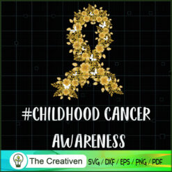 Childhood Cancer Awareness Gold Ribbon SVG, Cancer SVG, Trending SVG
