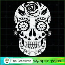 Sugar Skull Funny Halloween White SVG Cut File for Cricut & Silhouette