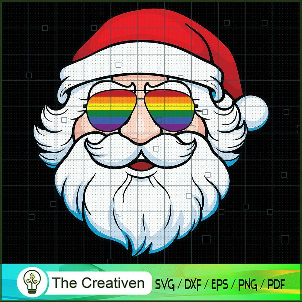 Santa Claus LGBT Pride Sunglasses SVG, Christmas SVG, LGBT SVG 1 Santa Claus LGBT Pride Sunglasses SVG, Christmas SVG, LGBT SVG