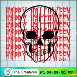 Happy Halloween Skull Funny  SVG Cut File for Cricut